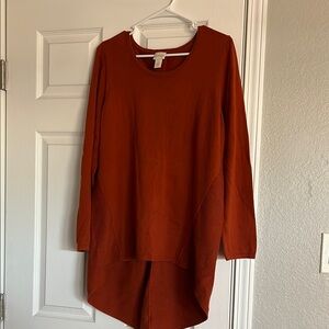 Chico's Warm Brown Long Sleeve Top